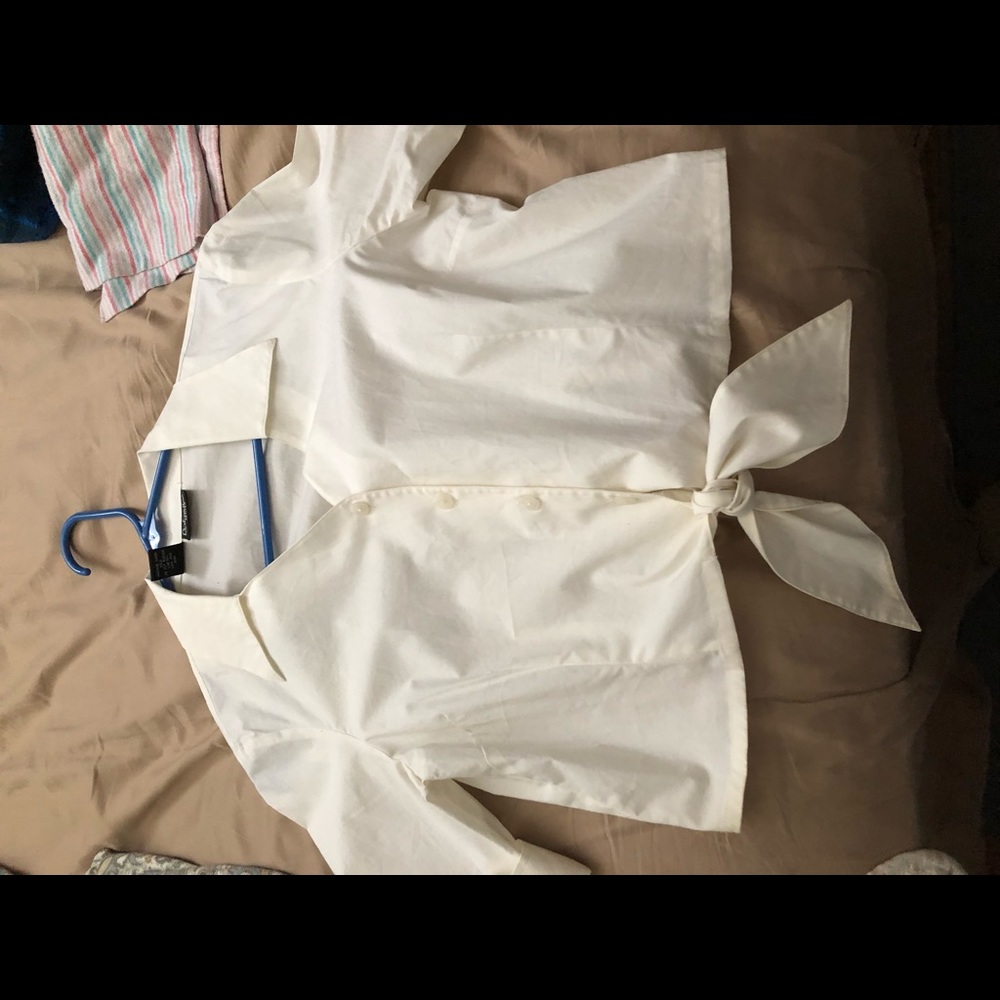 Long white crop top